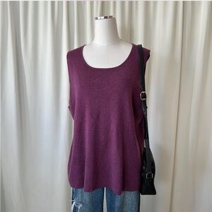 NWT Eileen Fisher Merino Wool Top tank purple women’s 1X